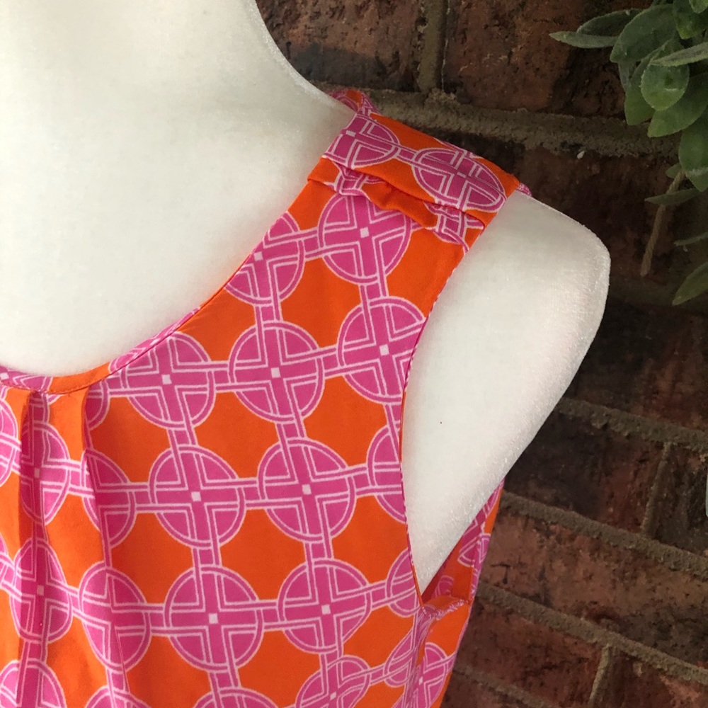 ✨5/$15 { BANANA REPUBLIC } Pink & Orange Printed Blouse - Picture 3 of 7